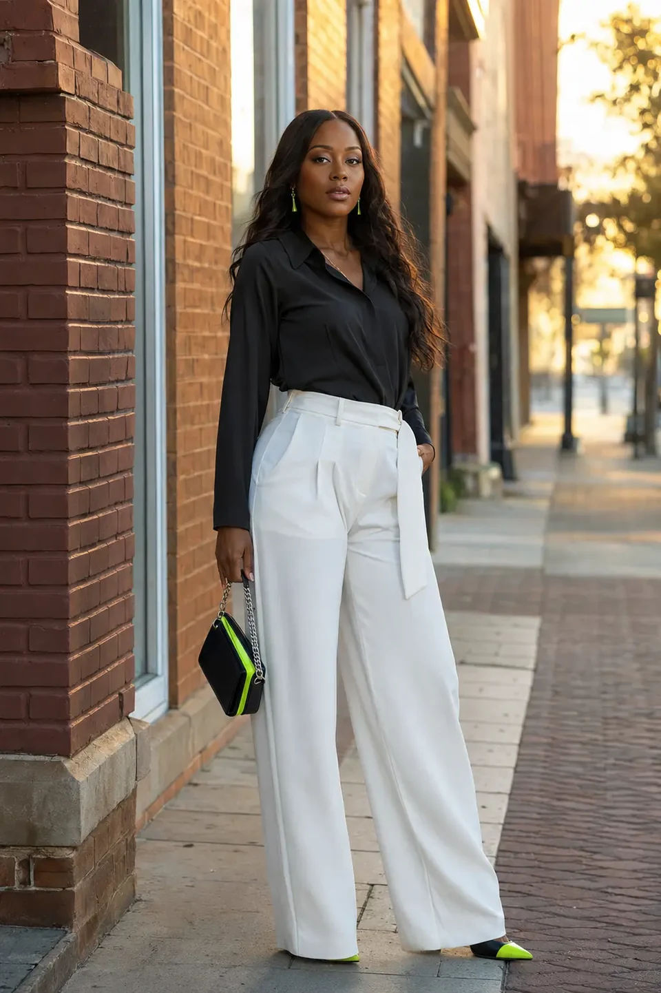 A woman photographed outdoors in Downtown Sanford by LightFlicks